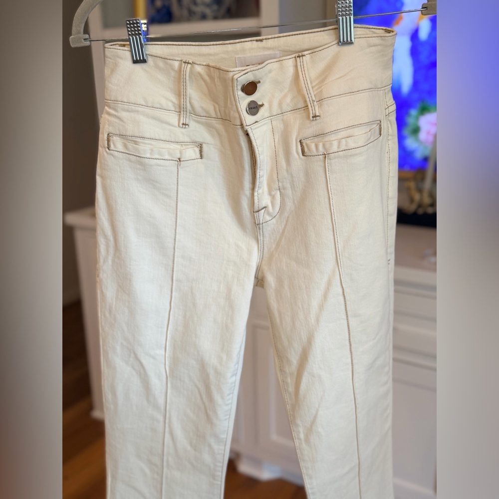 Frame Le High Flare Jeans in Cream - Picture 3 of 14